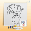 Cute Elephant pre-marked canvas color it kit