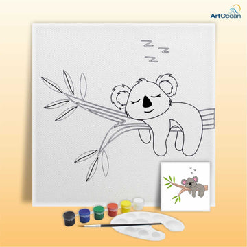 Cute Koala Bear pre-marked canvas color it kit