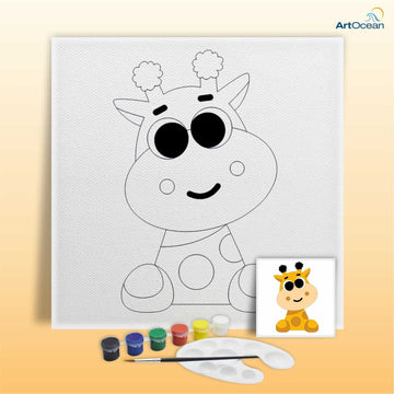 Cute Giraffe pre-marked canvas color it kit