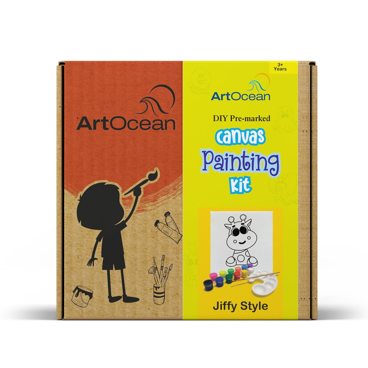 Cute Giraffe pre-marked canvas color it kit