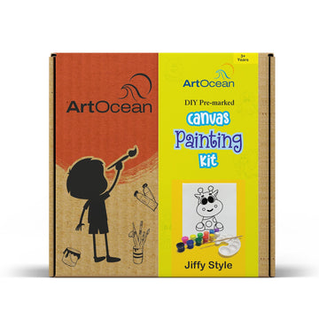 Cute Giraffe pre-marked canvas color it kit