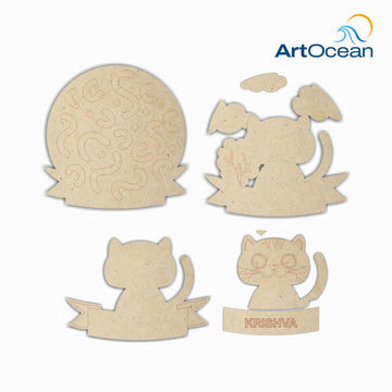 Cute Cat Multi-Layer Customized Name Plate