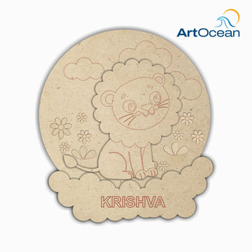 Cute Lion Multi-Layer Customized Name Plate
