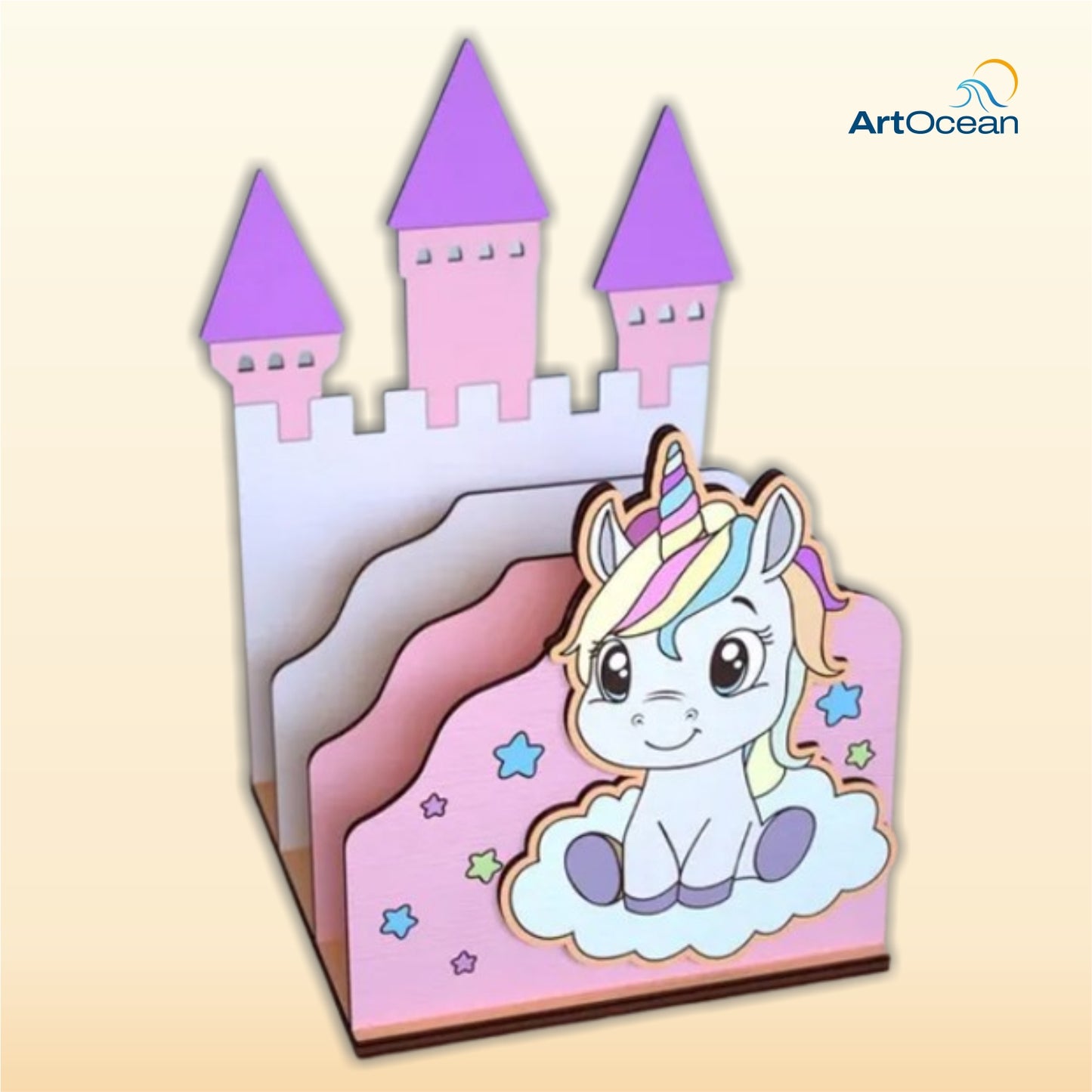DIY Pre-Marked Cute Unicorn Desk Organizer Painting Kit 7+