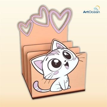 DIY Pre-Marked Cute Cat Desk Organizer Painting Kit 7+