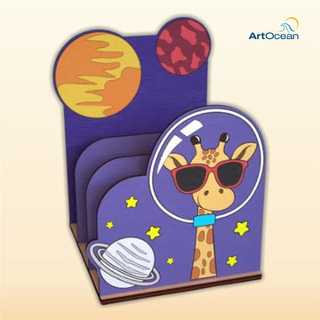 DIY Pre-Marked Space Giraffe Desk Organizer Painting Kit 7+