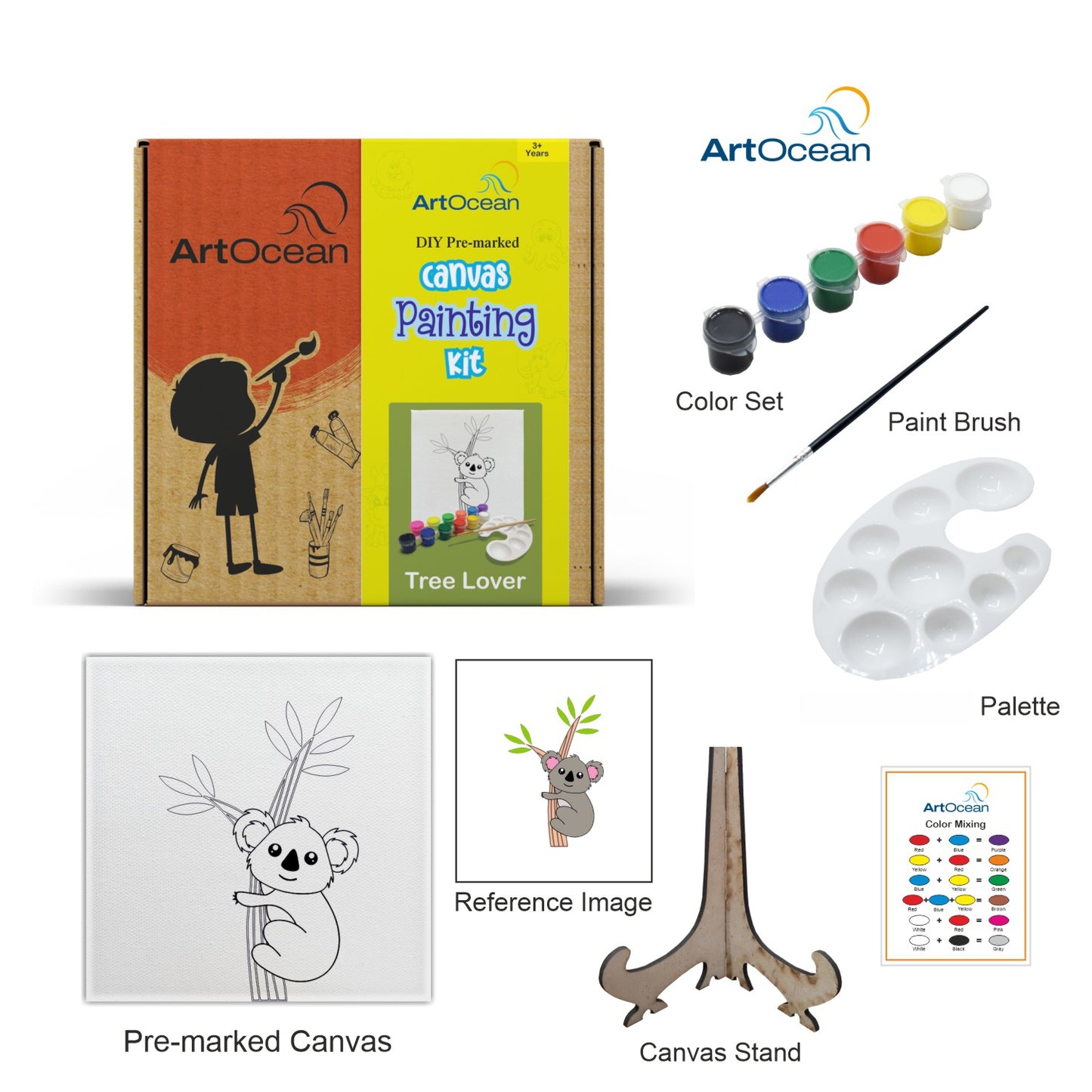 Cute Koala Bear pre-marked canvas color it kit