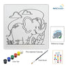 Cute Elephant pre-marked color it kit canvas