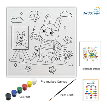 Painting Cat pre-marked color it kit canvas