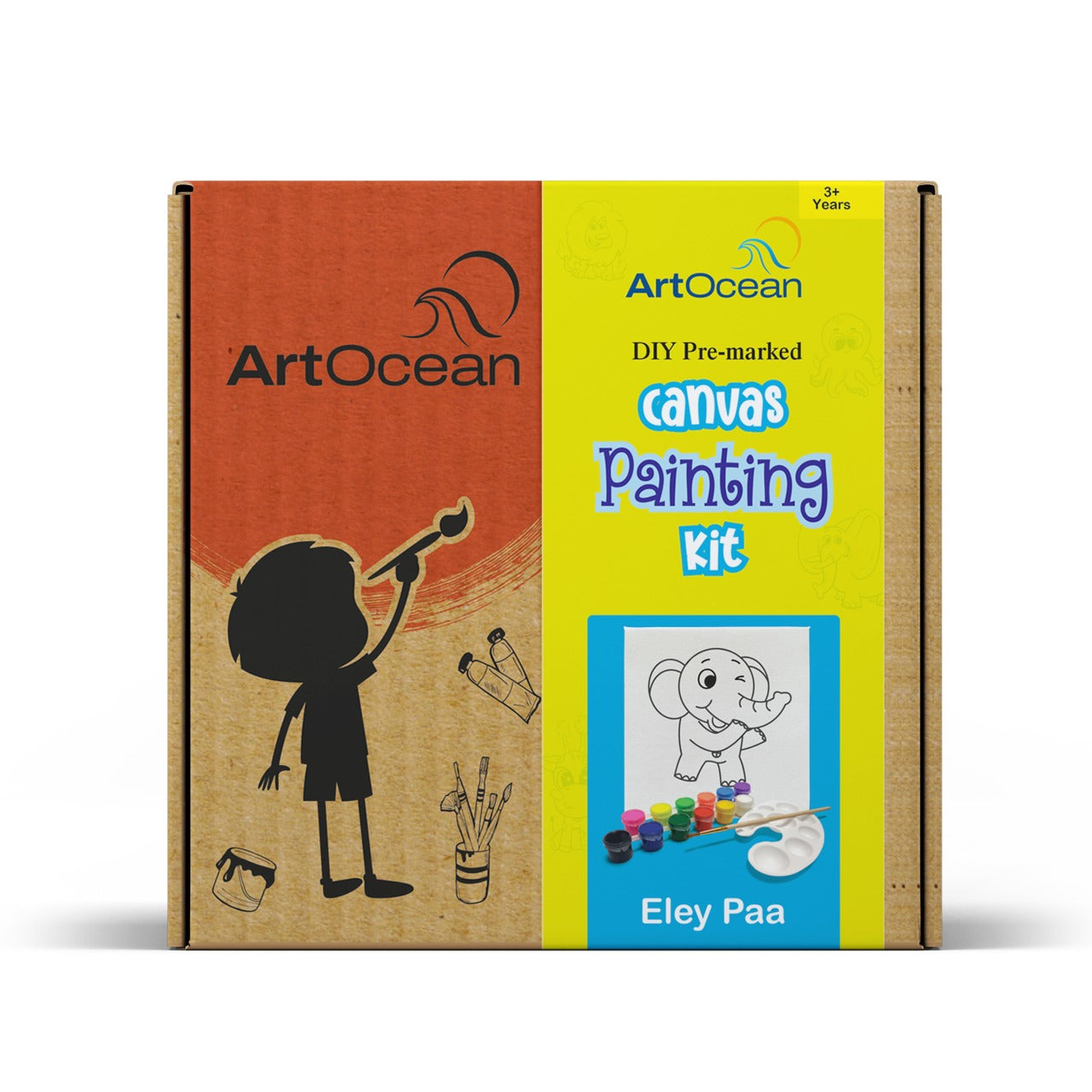 Cute Elephant pre-marked canvas color it kit