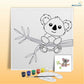 Cute Koala Bear pre-marked canvas color it kit