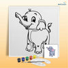 Cute Elephant pre-marked canvas color it kit
