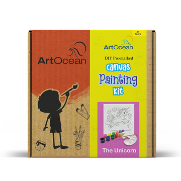 Cute unicorn pre-marked canvas color it kit
