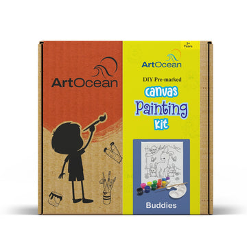 Cute Deer pre-marked canvas color it kit