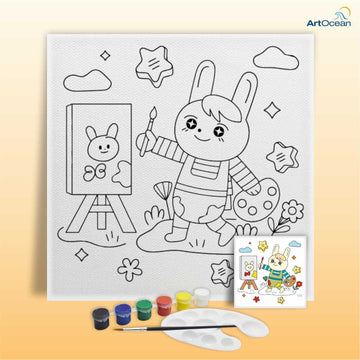 Painting Cat pre-marked canvas color it kit