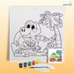Cute Dinosaur pre-marked canvas color it kit