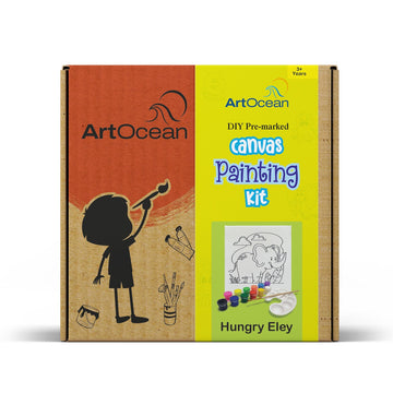 Cute Elephant pre-marked canvas color it kit