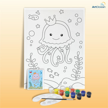 Jelly Fish pre-marked canvas color it kit