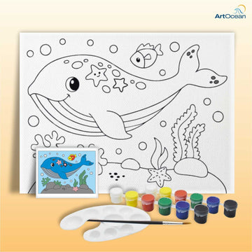Whale pre-marked canvas color it kit