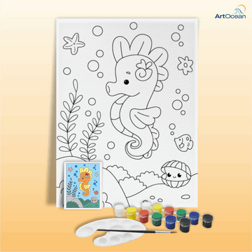 Seahorse pre-marked canvas color it kit