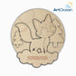 Cute Wolf Multi-Layer Customized Name Plate
