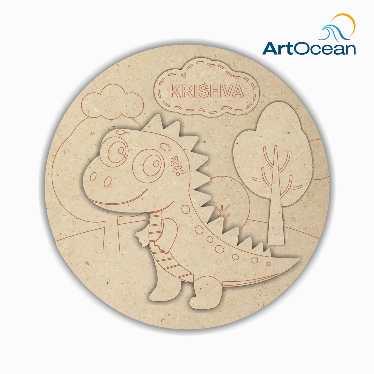 Cute Dinosaur Multi-Layer Customized Name Plate