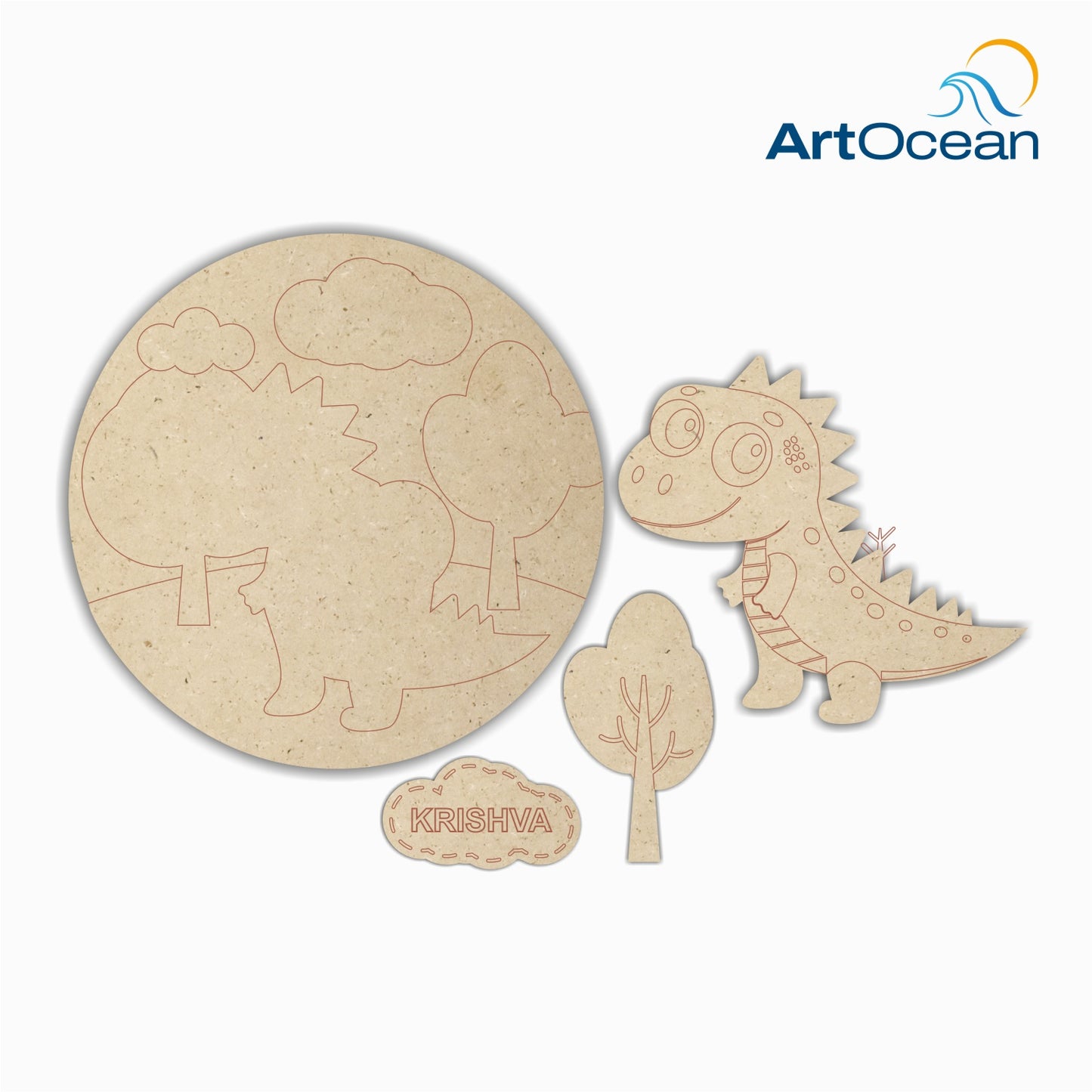 Cute Dinosaur Multi-Layer Customized Name Plate