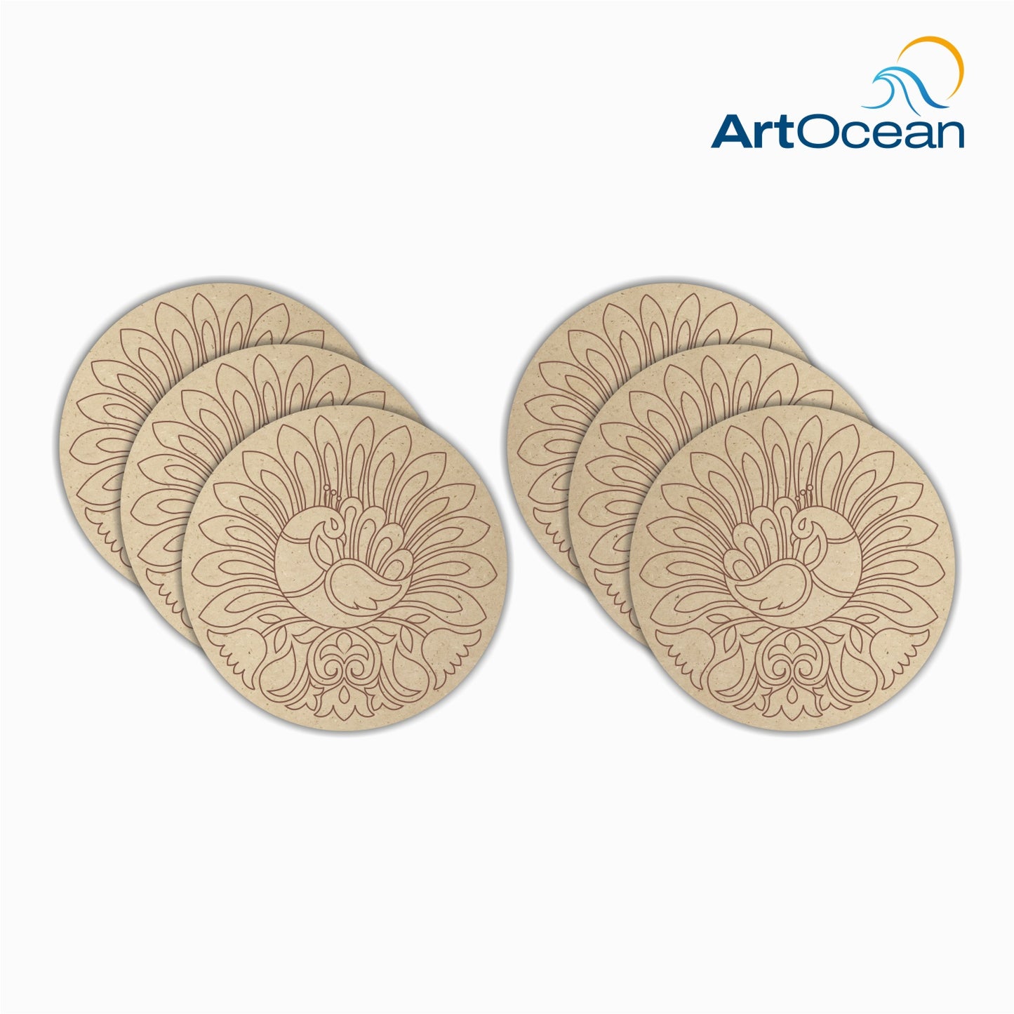 DIY Pre-marked MDF Coaster Painting Kit_1