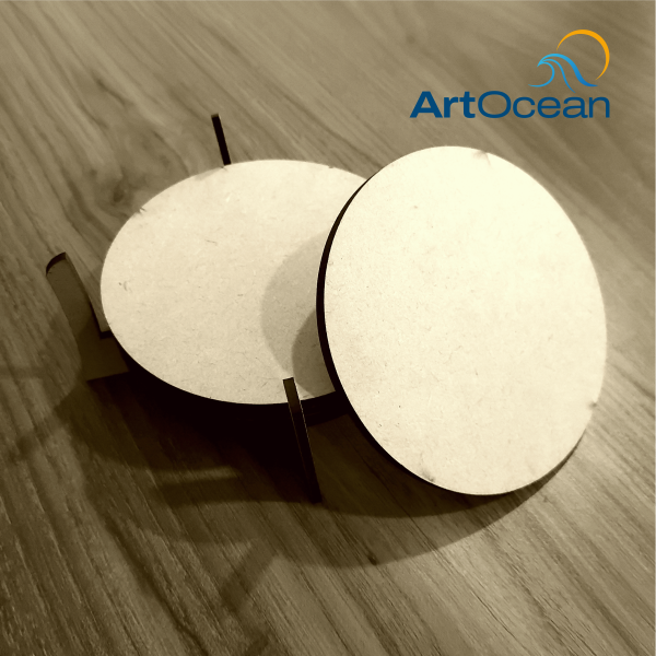 Plain MDF Round Coasters With Stand