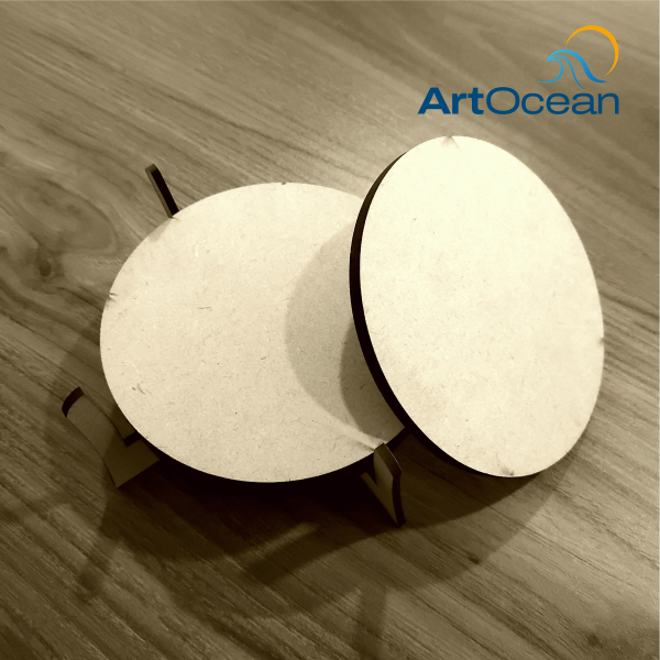 Plain MDF Round Coasters With Stand