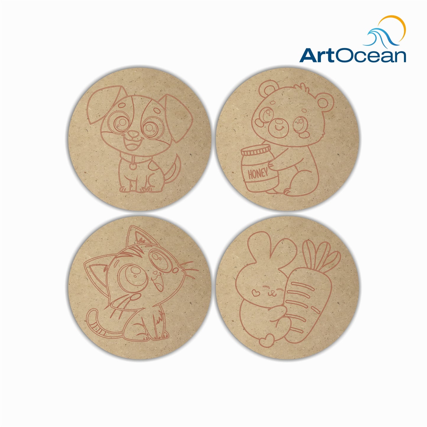 DIY Pre-marked MDF Coaster Painting Kit_2