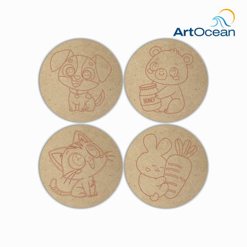 DIY Pre-marked MDF Coaster Painting Kit_2