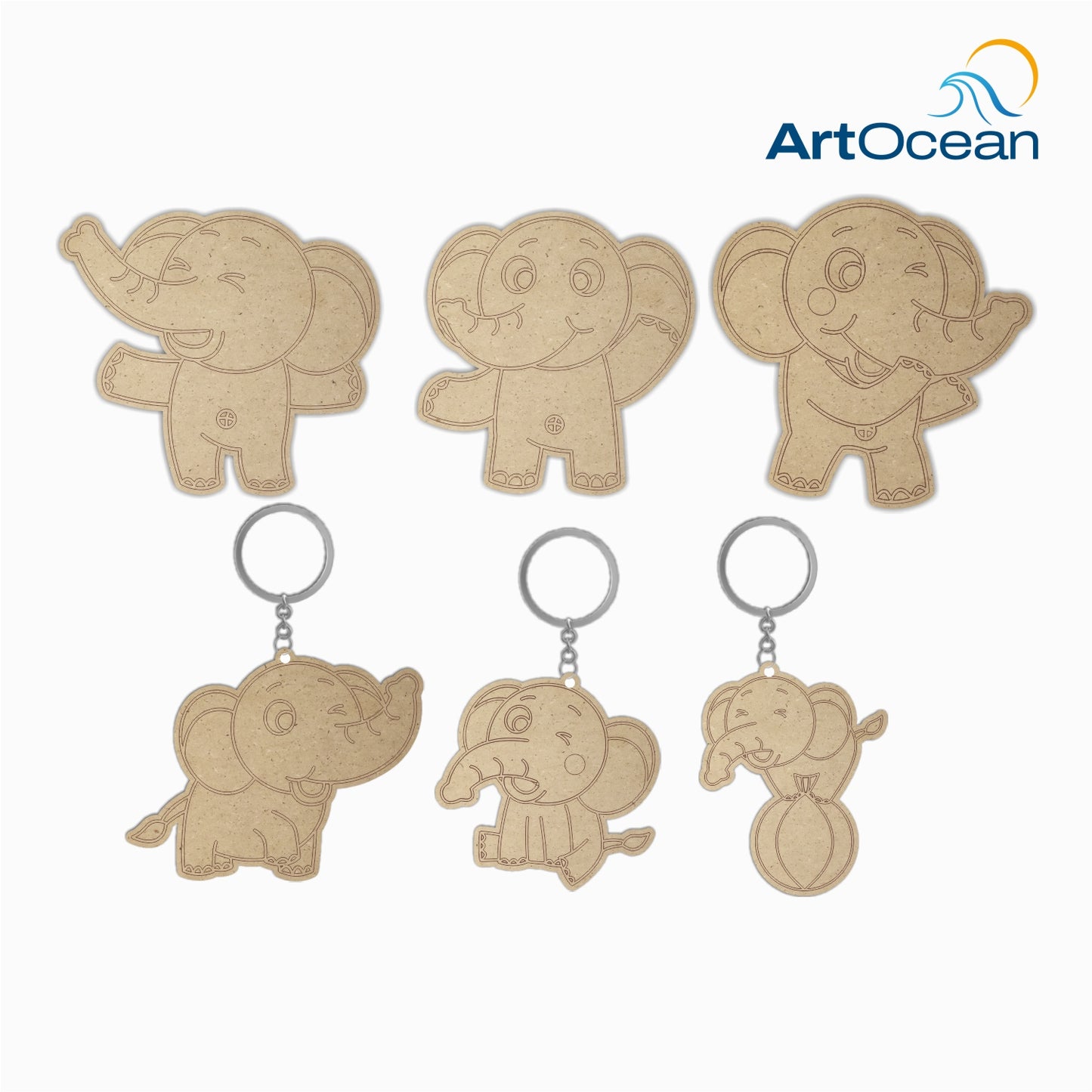 DIY Pre-marked MDF Keychain and Fridge Magnet Painting Kit