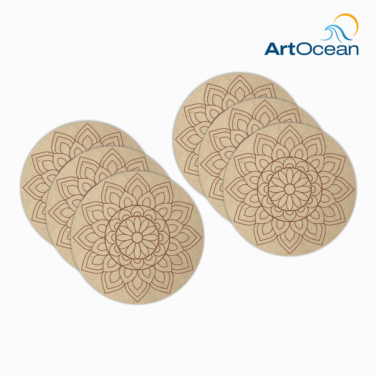 MDF Pre-marked Coasters_1_(6Pcs)