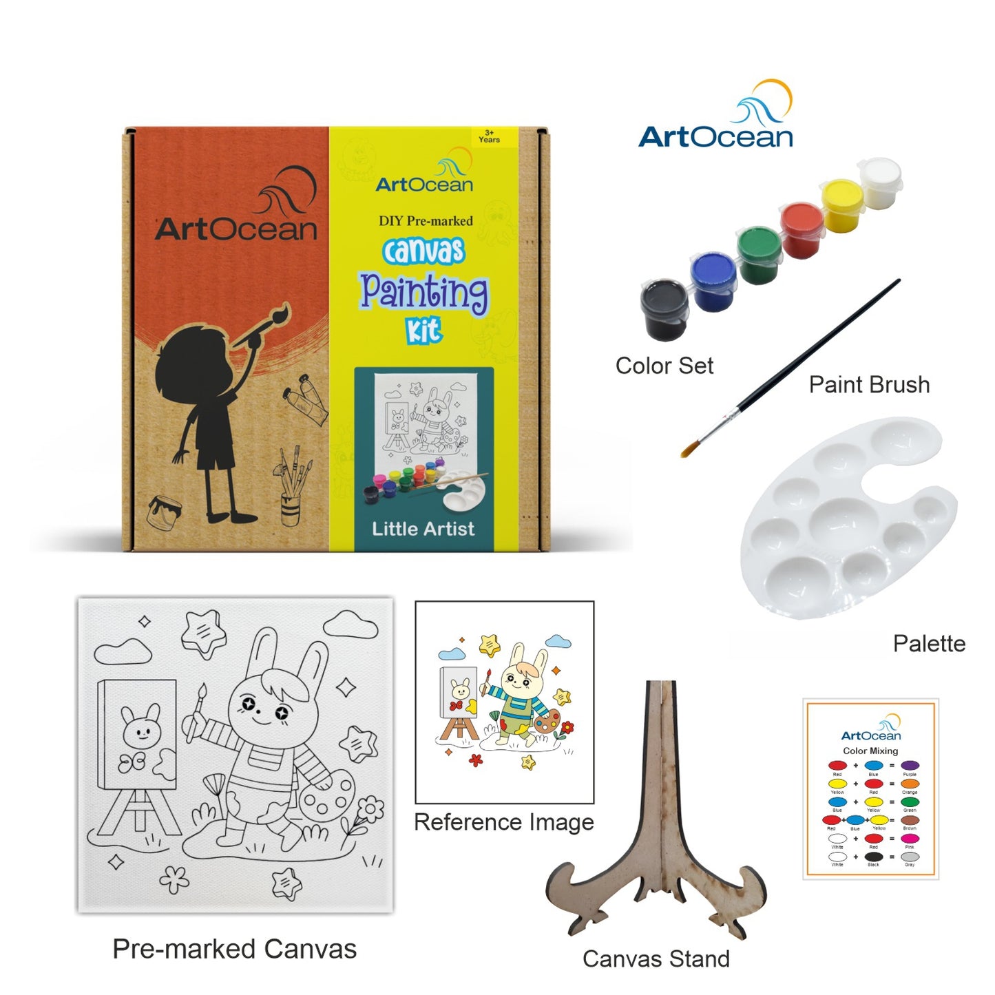 Painting Cat pre-marked canvas color it kit